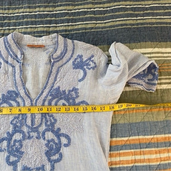 Vintage Roberta Freymann Blue Embroidered Women's Tunic S/M - Picture 5 of 5